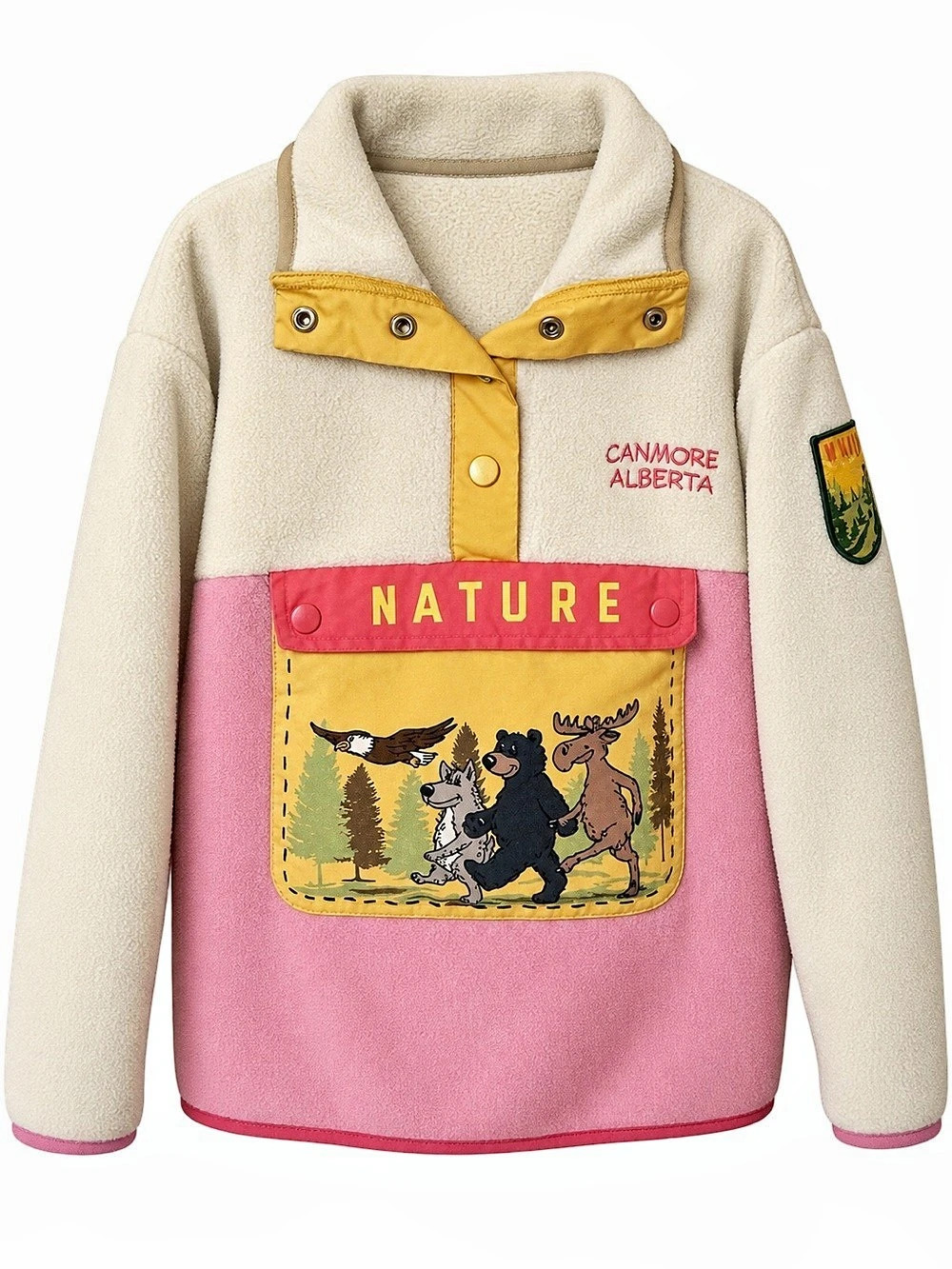 Souvenirs Northern Canmore Alberta Nature Fleece Pullover Size 6